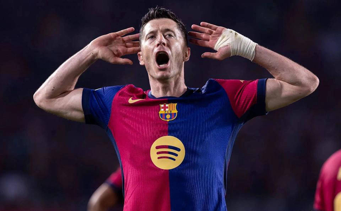 关于巴塞罗那西甲战胜塞维利亚，莱万破门的信息